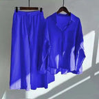 European And American-style Lapel Solid-color Cotton-linen Top Loose-fitting