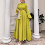Solid-color Patchwork Fashionable And Elegant Women's Dress