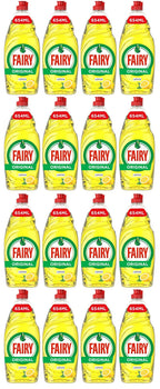16 x Fairy Lemon Washing Up Liquid With Liftaction 654Ml