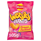 9 x Walkers Wotsits Giants Prawn Cocktail Snacks Crisps 105G