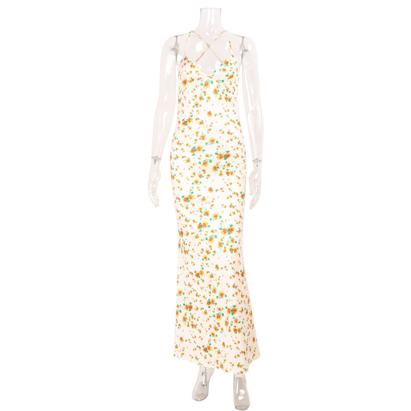Women's Fashionable And Sexy Printed Strap Dress