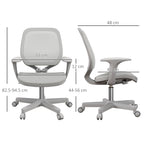 Vinsetto Office Chair, Breathable Mesh Swivel Desk Chair with Adjustable Height and  360° Swivel Security Wheels for Home Office, Study, Grey