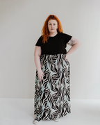 Zuri Multicolour Zebra Twirl Print Multifunctional Maxi Skirt