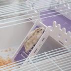 Two-Tier Hamster Cage Gerbil Haven w/Exercise Wheel, Water Bottle, Ladder, White