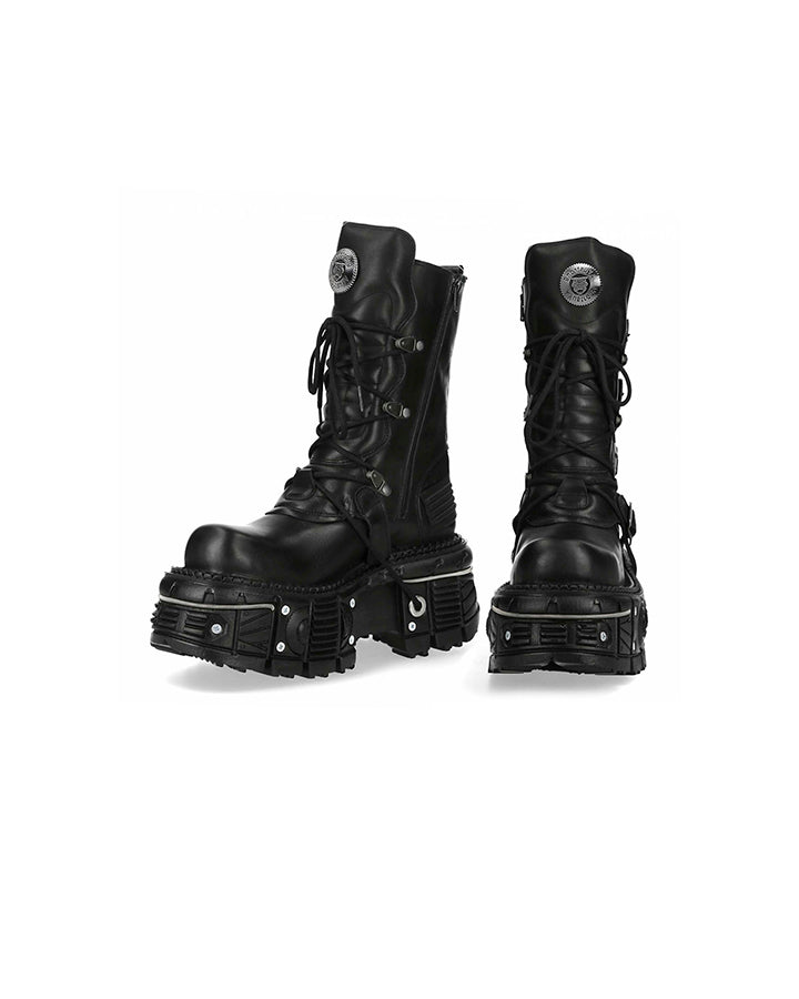 New High-Top Buckled Gothic Boots