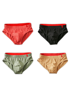 4 Pack Men's Solid Color Cotton Low-Rise Seamless Comfort Briefs