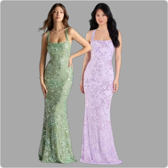 Fashionable Sexy Strapless Backless High-Slit Celebrity Dress