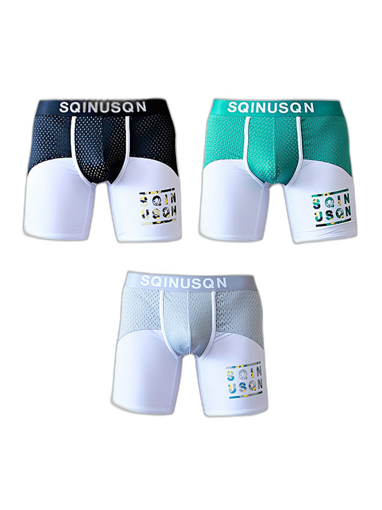 Men's Anti-Chafing Sports Boxer Briefs with Spacious Pouch