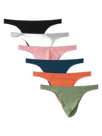 3 Pack Men's Low-Rise Performance Thong - Breathable Mesh & Smooth Fabric
