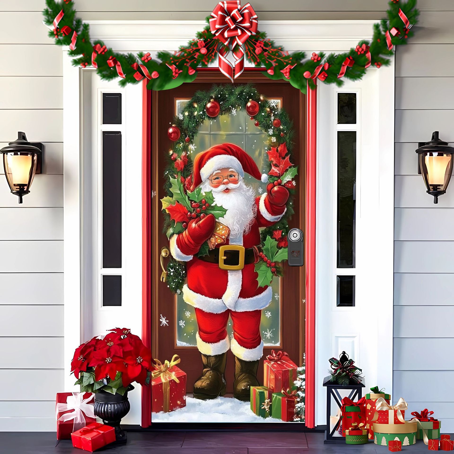 Christmas Curtain Decoration Hanging Cloth Background