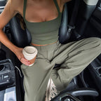 Tight-fitting Sleeveless Cropped Tank Top