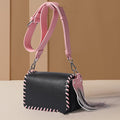 Women's Woven Tassel Shoulder Bag - Handcrafted Contrast Crossbody Purse
