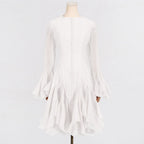 New Fashion High Collar Long Sleeve High Sense Cinched Mid-length Dress