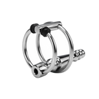 Stainless Steel Hollow Penis Plug with Twin Rings