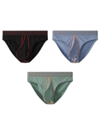 3 Pack Men's Sexy Large Pouch Breathable Comfortable Cotton Briefs