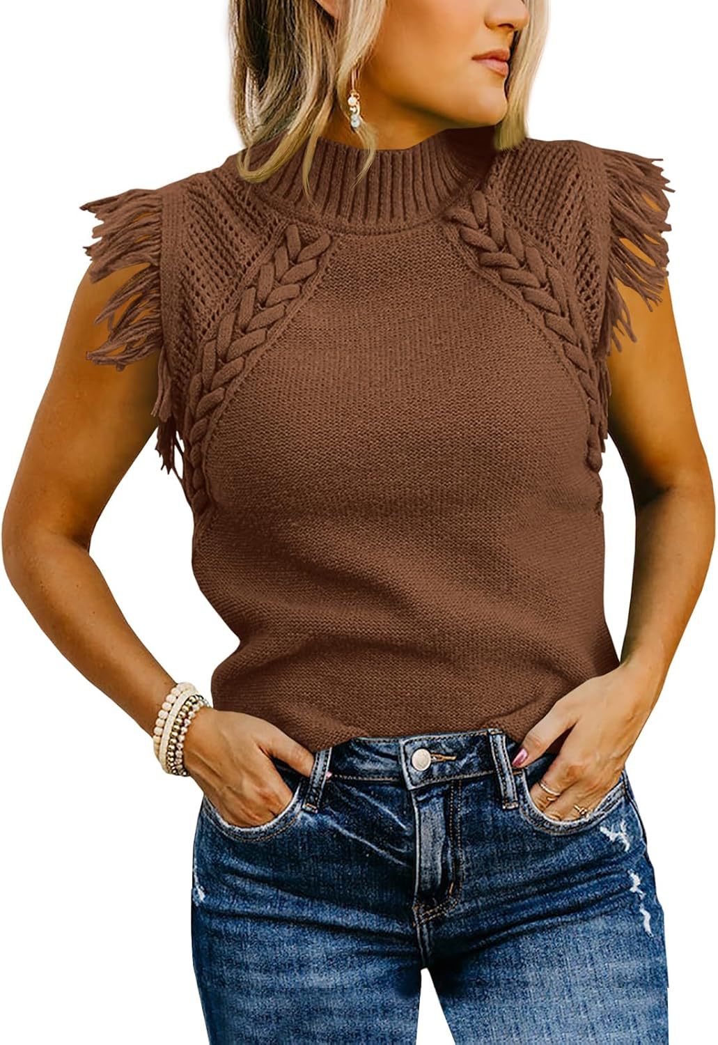 Casual Weaving Sleeveless Sweater Vest