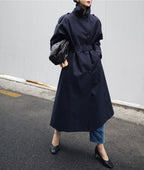 Women's Solid Color Spring And Autumn Korean Style Simple Mid-length Trench Coat