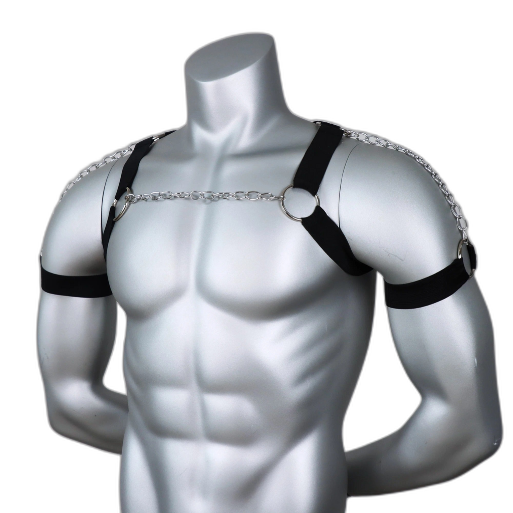 Black Elastic Chain Harness