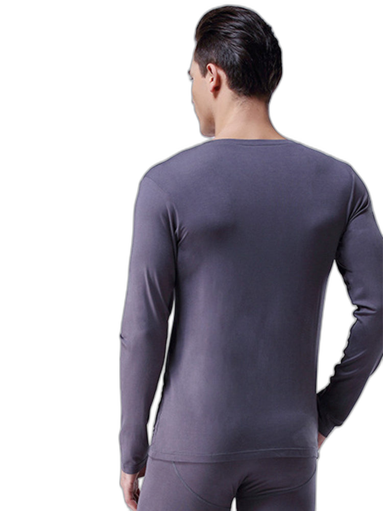 Mens Ultra Soft Low Cut V-Neck Thermal Shirt