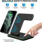 3-in-1 Wireless Charging Station - Fast Charge for iPhone, Apple Watch & AirPods | 15W Qi Charger Stand