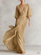 European And American-style Slim-fit Long Dress For Women