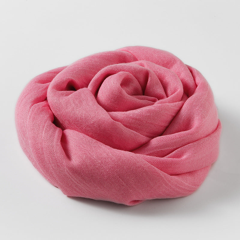 Artistic Sunscreen Solid Color Cotton And Linen Scarf