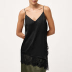 Women's V-neck Lace-Trimmed Patchwork Camisole Top