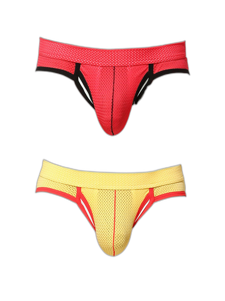 2 Pack Men's Breathable Side-Open Thin and Lightweight Supportive Fit Briefs
