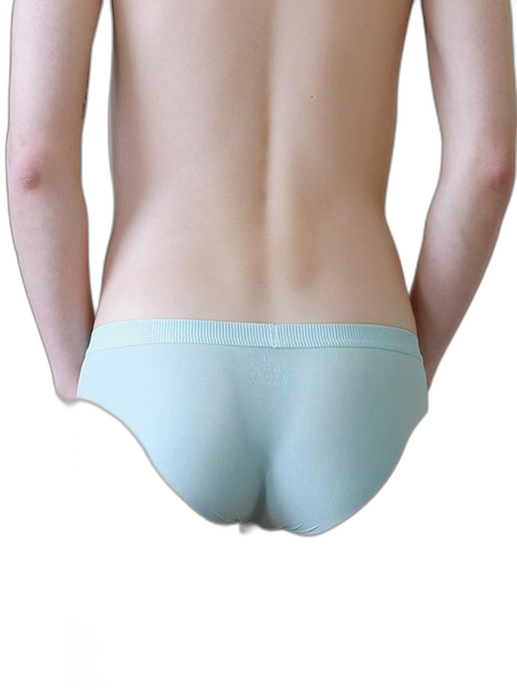 3 Pack Men's Ultra-Thin Breathable Ribbed Ice Silk Briefs
