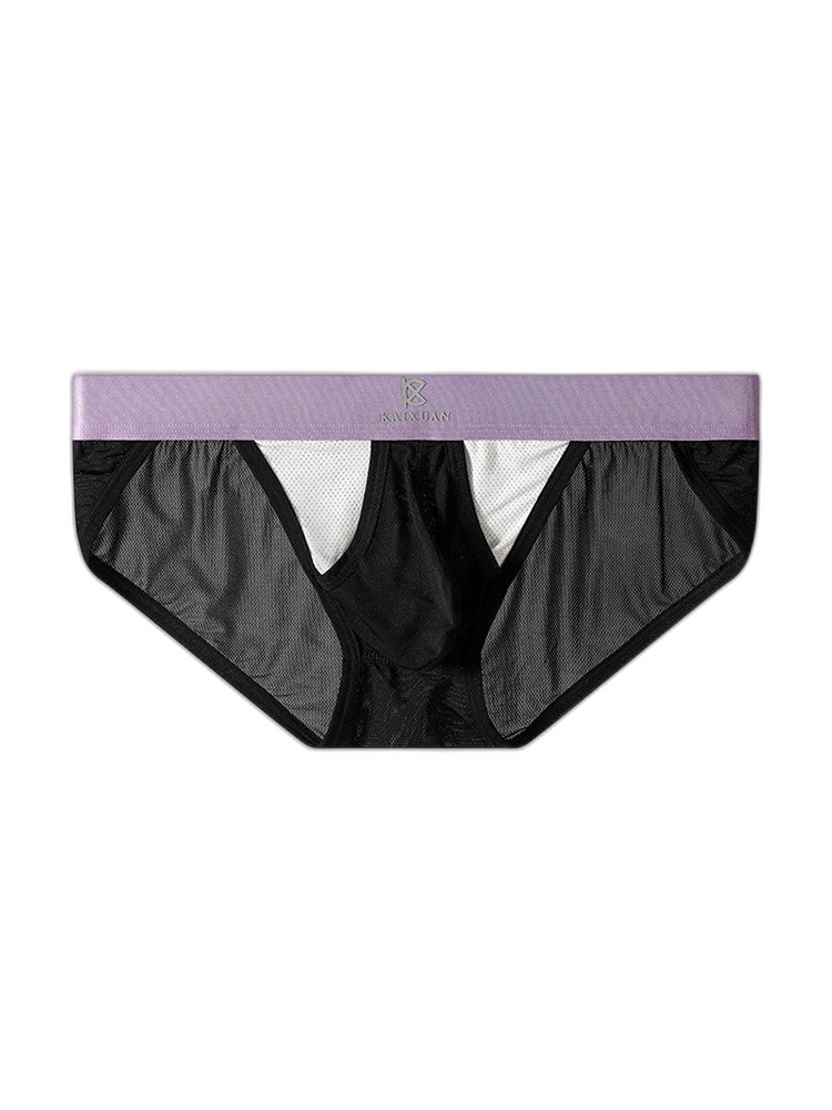 3 Pack Men's Ice Silk Breathable Mesh Low-Rise Classic Briefs