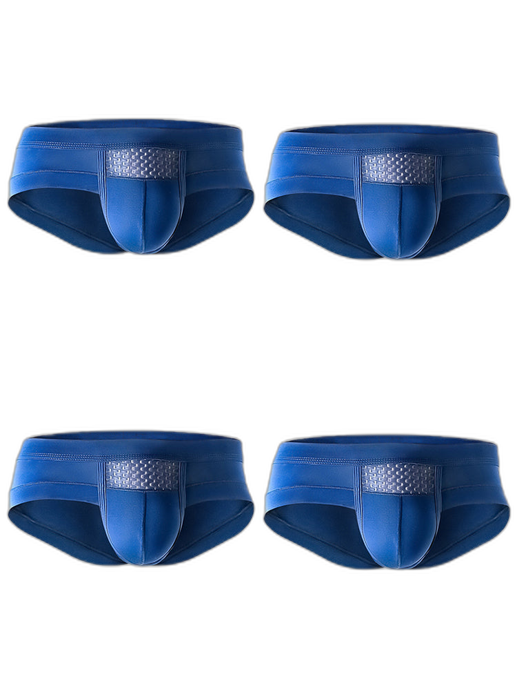 Aoelemen 4 Pack Men's Breathable U Convex Pouch Briefs