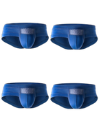 Aoelemen 4 Pack Men's Breathable U Convex Pouch Briefs