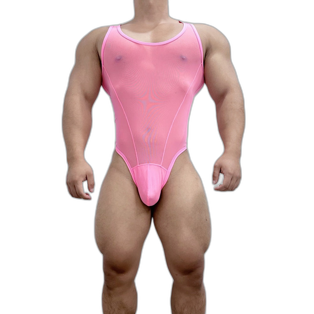 High-Cut Mesh Thong Bodysuit