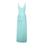 Women's Solid-Color Elegant Resort Bodycon Mesh A-Line Dress