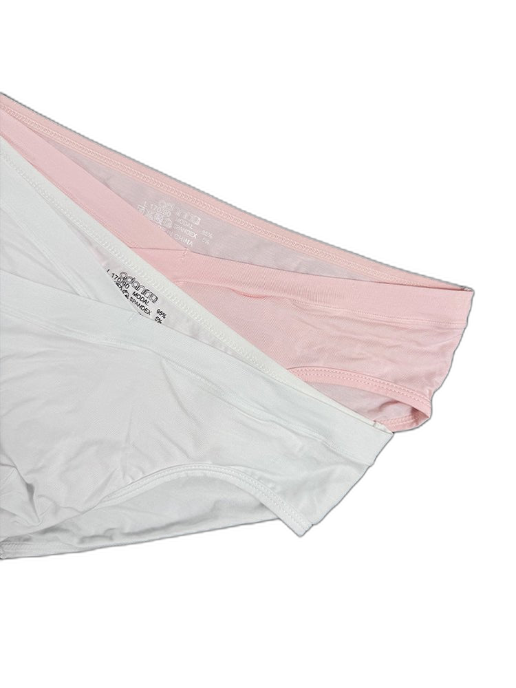 2 Pack Men's Ultra-Soft Modal Breathable Mesh Ice Silk Briefs