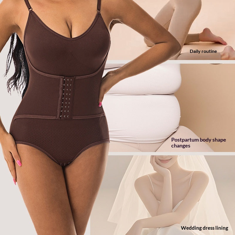 Body Shaping Butt Lifting Abdomen Tightening Snap Button Jumpsuit