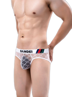 3 Pack Men's Low-Rise Lace Sexy Mesh Briefs And Thongs