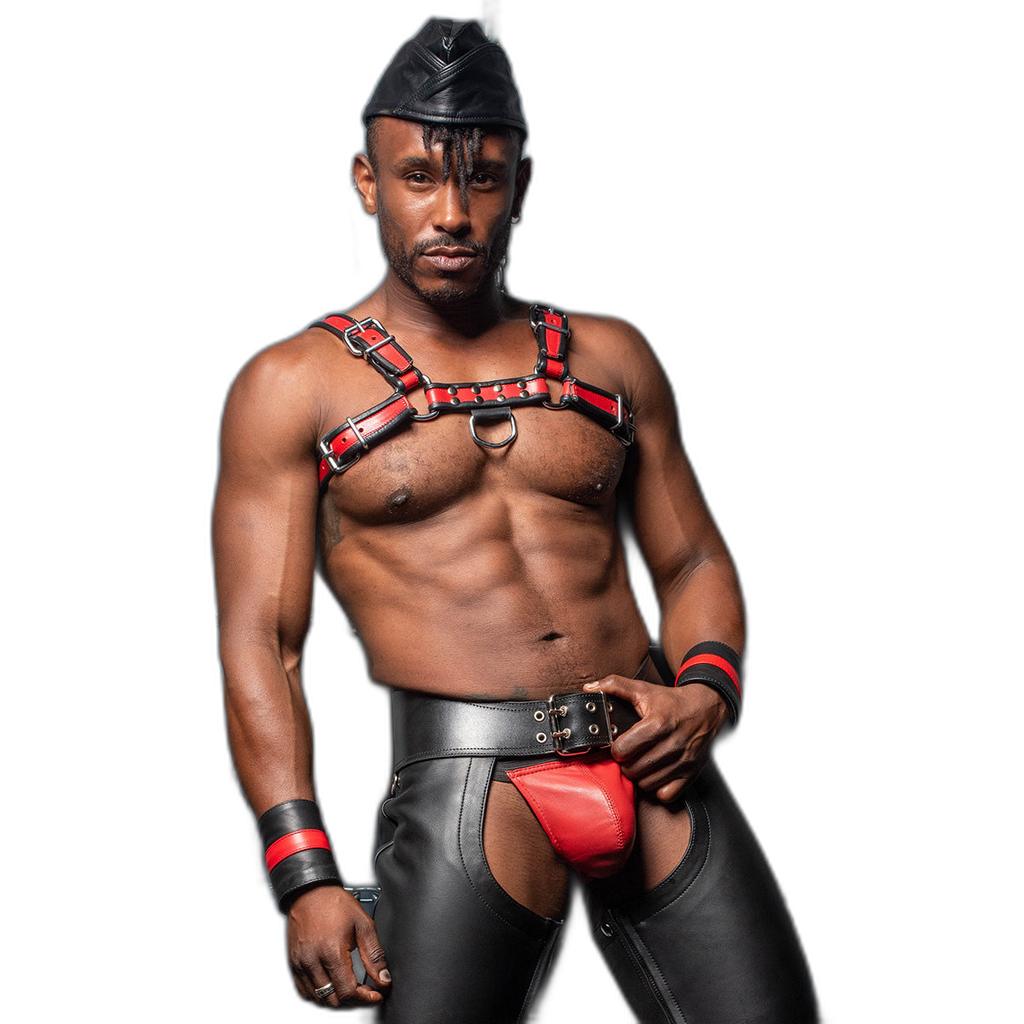 Prowler RED Leather Bull Harness Black Red