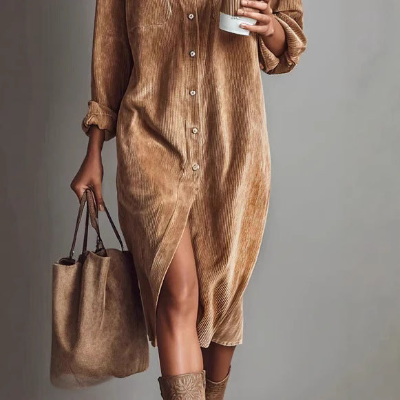 The Chic Edit – Women’s Button-Down Collar Casual Dress