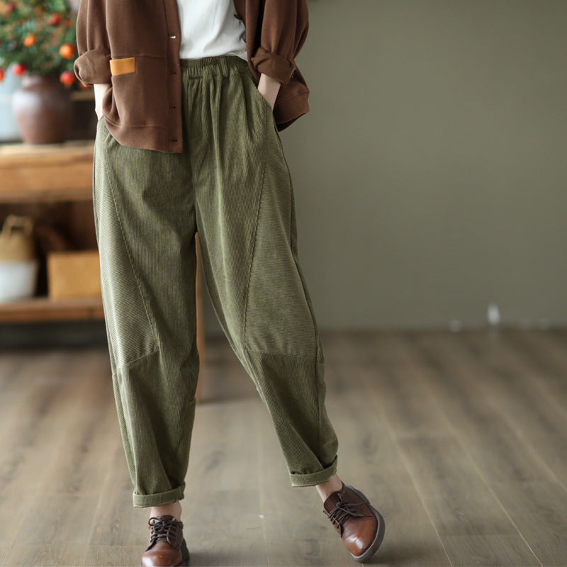 Retro Corduroy Harlan Pants Female