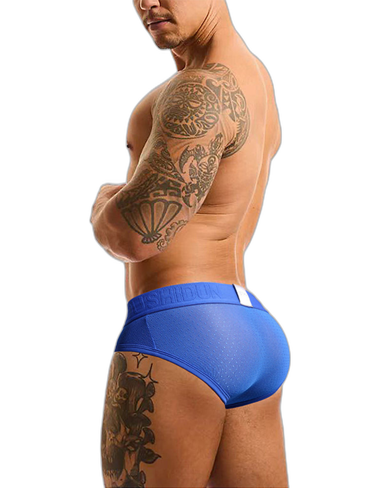 2 Pack Men's Low Rise Mesh Large Pouch U-convex Breathable Comfortable Briefs