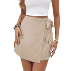 Women's Minimalist Fashion Casual Asymmetrical Short Skirt
