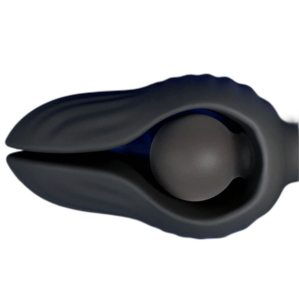 Petal - Inflatable Vibrating Butt Plug - Black Anal Dilator