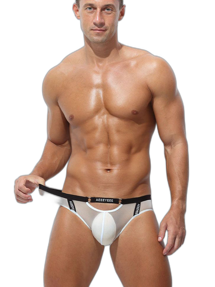 Men's Low Waist Narrow Waist Ice Silk Breathable Convex Pocket Briefs