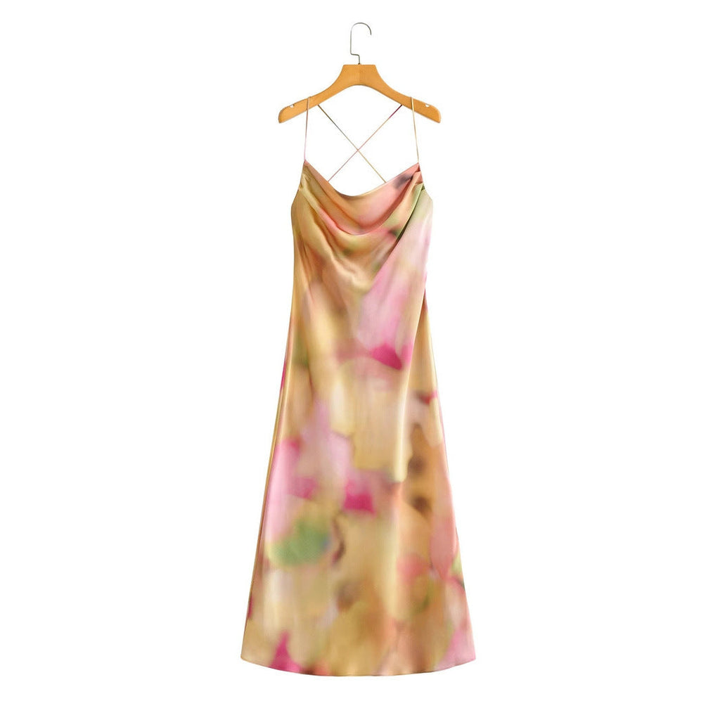 European And American Satin Dress Woman