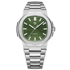 Men's Stainless Steel Automatic Mechanical Waterproof Barrel-shaped Wristwatch