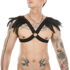 Men's Feather Decorative Harness Strap