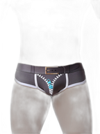 Zipper Belt Printed Cotton Pouch Briefs