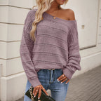 Fashionable Women's Retro Hollow-out Loose Sweater
