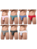 2 Pack Men's Low Rise Back Hollow 3D U-convex Large Pouch T-Back Briefs